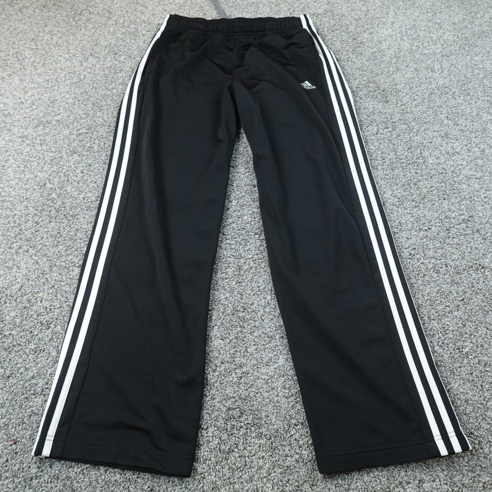 Adidas Pants Mens L Black Baggy Track Drawstring Jogger Sweatpants Workout Gym